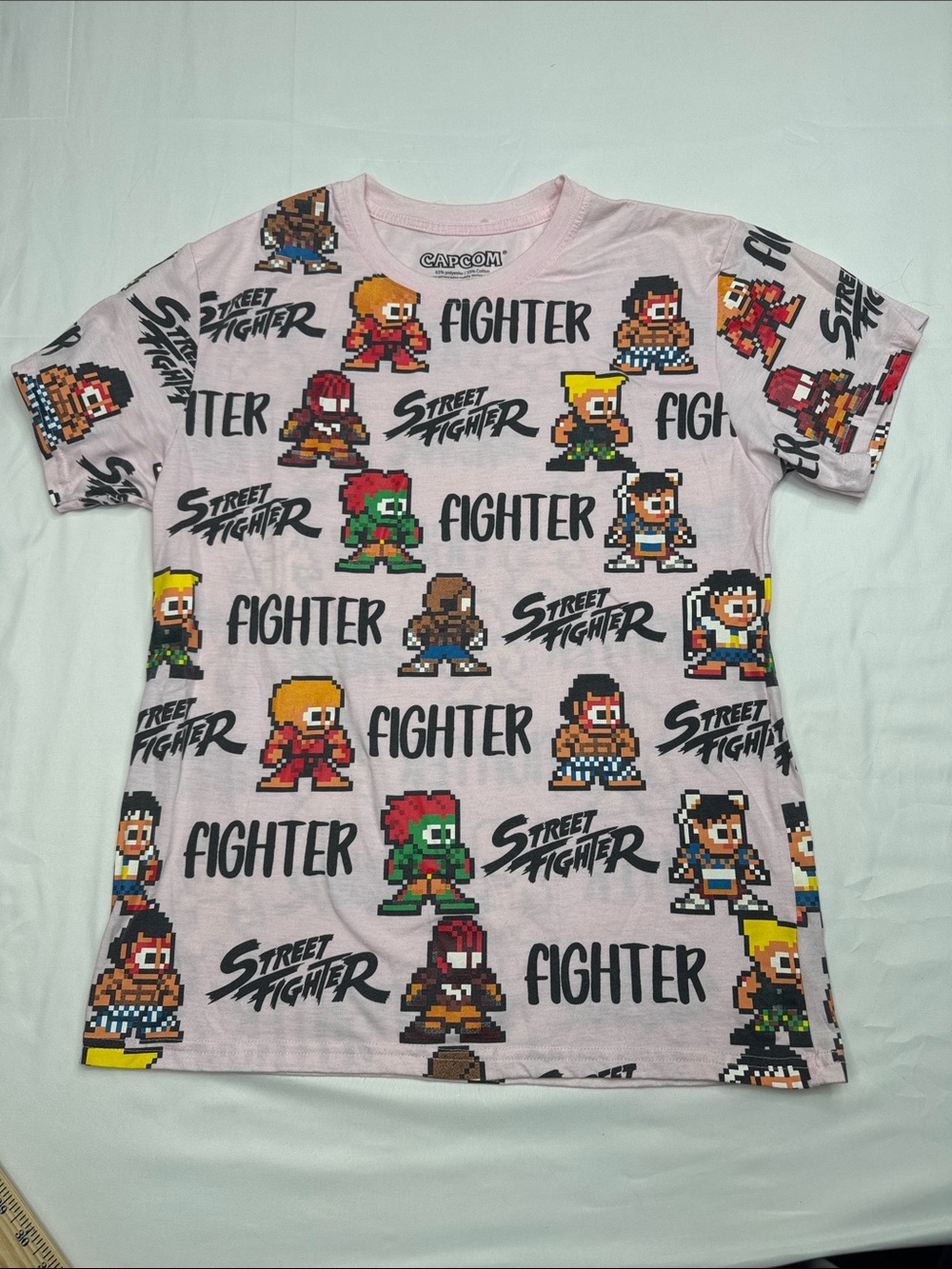 Street Fighter Graphic Tee - Capcom Pixel Characters men’s size  sega video game